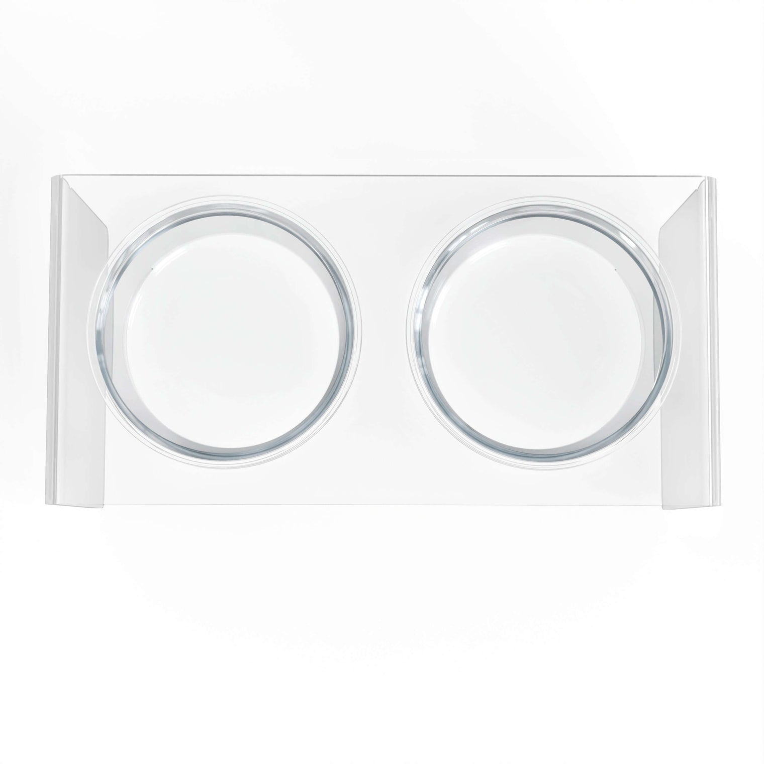 Modern Acrylic Glass Bowl Feeders, Standard Style, Double Bowl