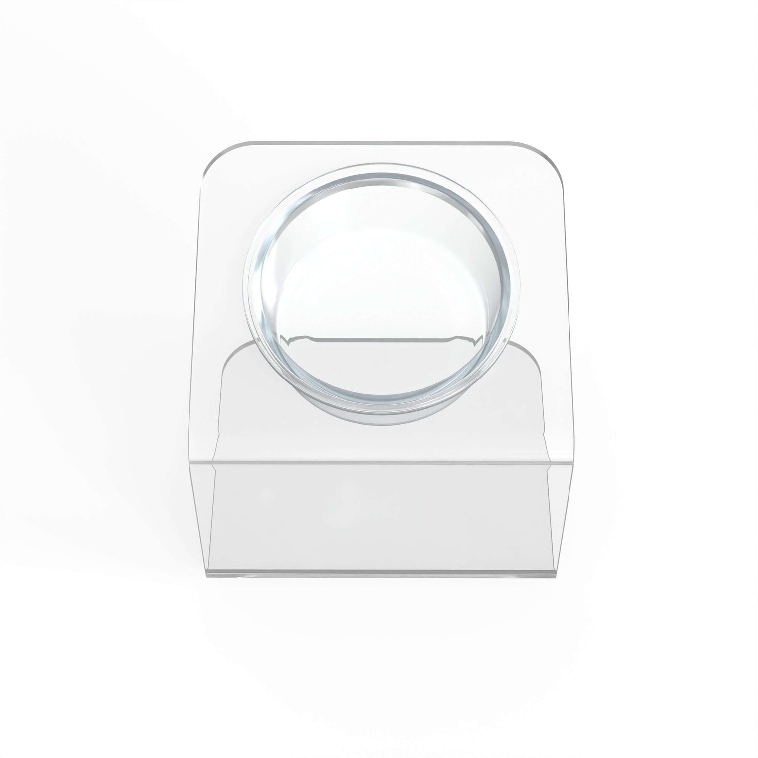Modern Acrylic Glass Bowl Feeders, Angled Style, Single Bowl