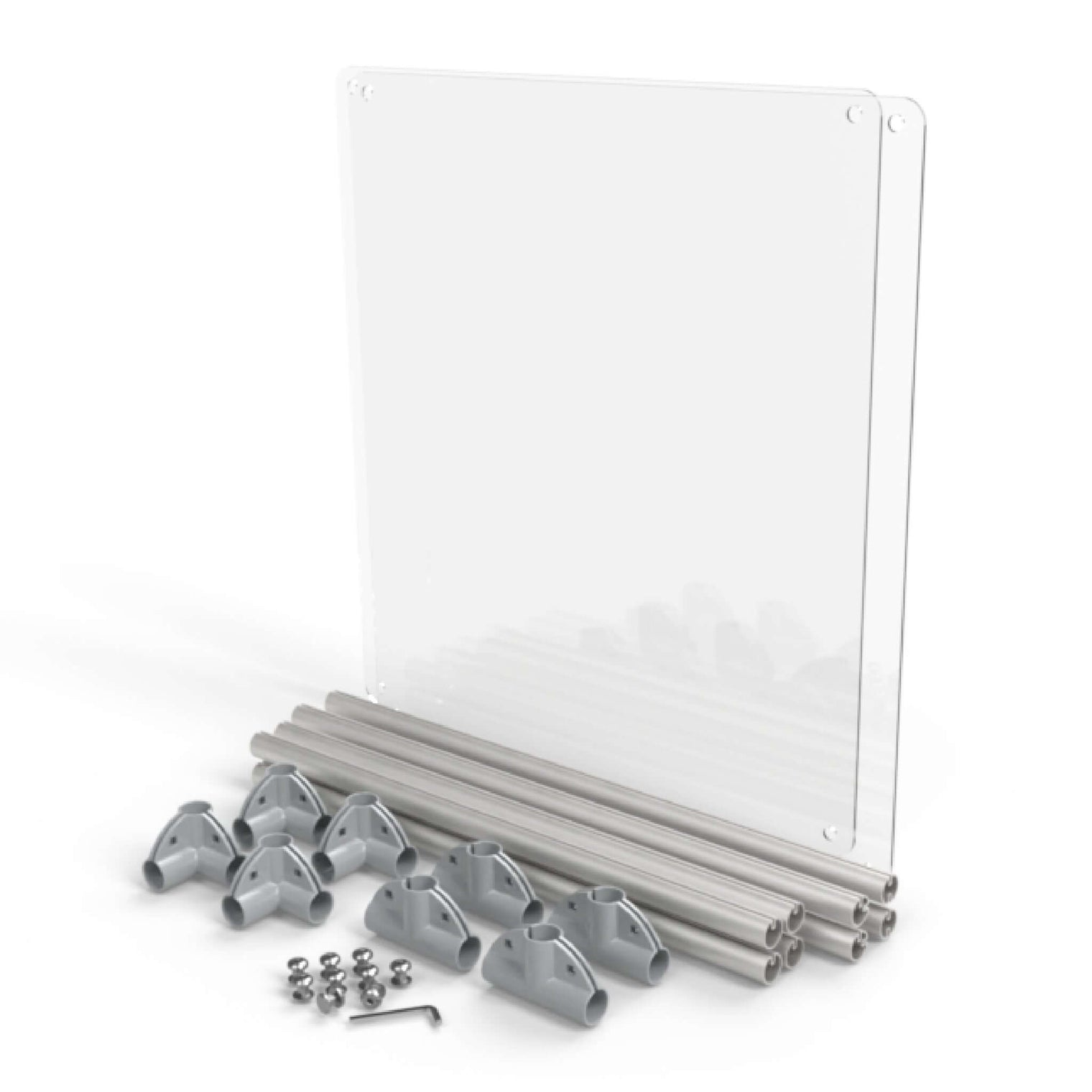 27" silver Lucidium Pen Universal Add-On Kit included parts