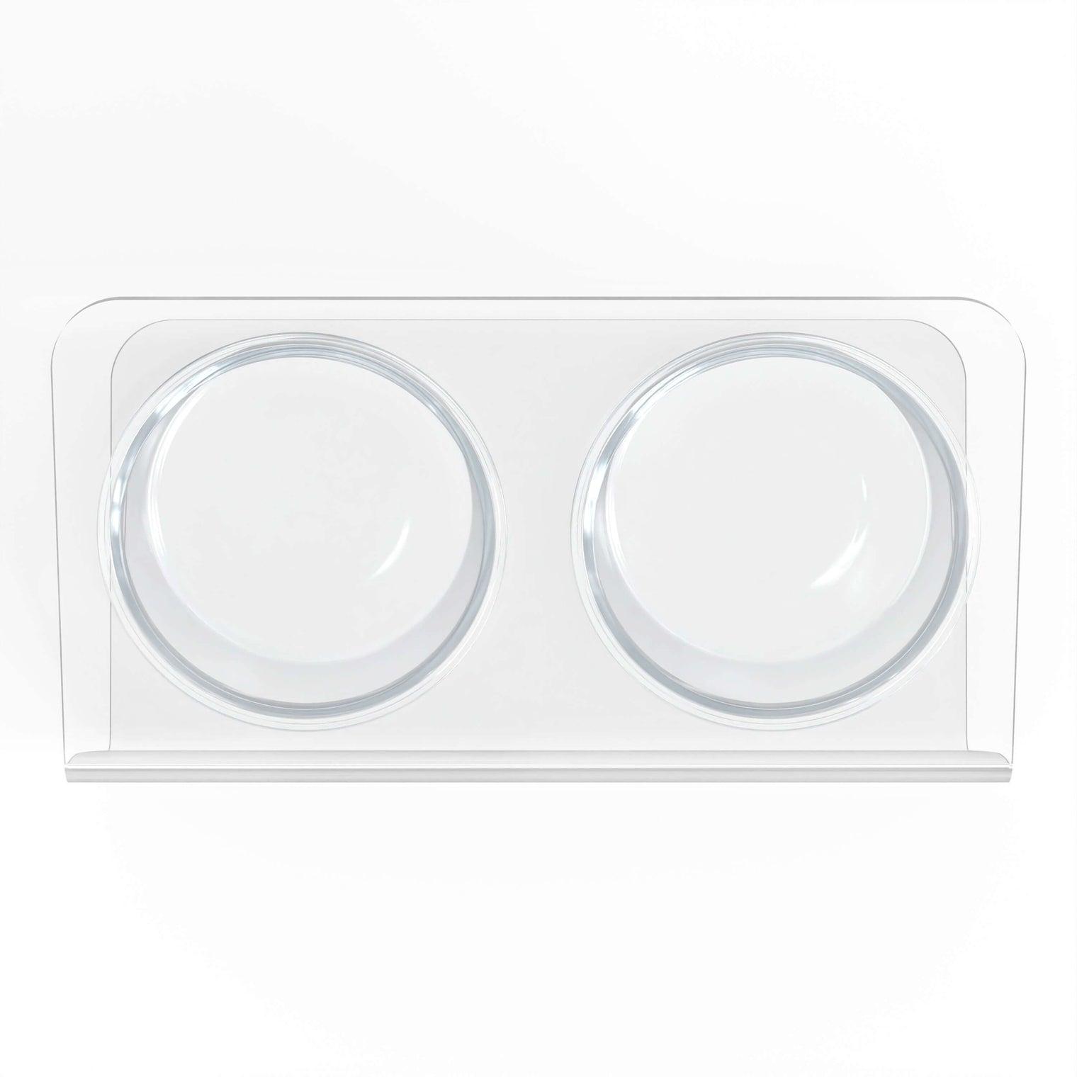 Modern Acrylic Glass Bowl Feeders, Angled Style, Double Bowl