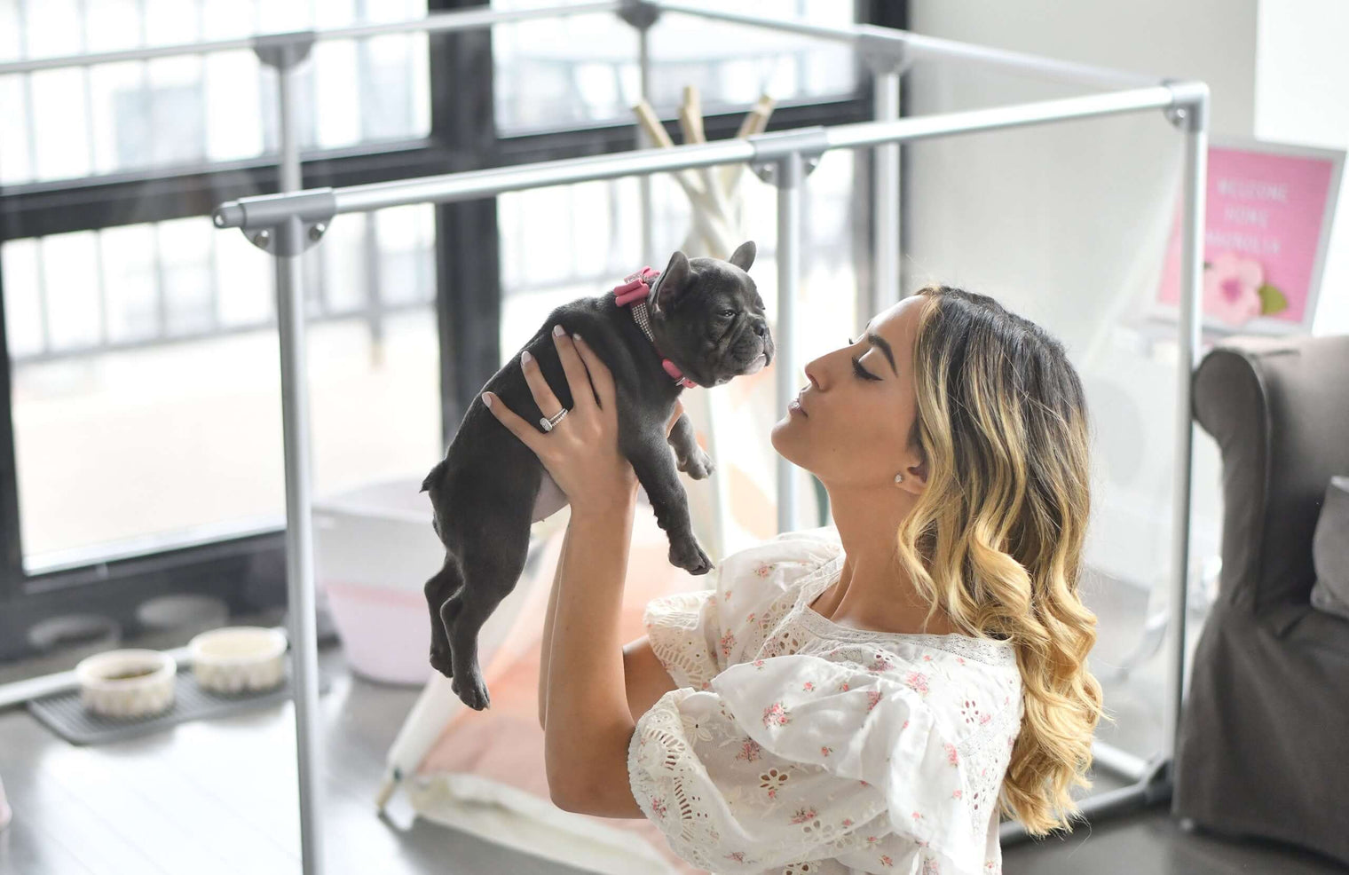 36" Tall Large Lucidium Pet Pen, GUNMETAL (Unused Return)