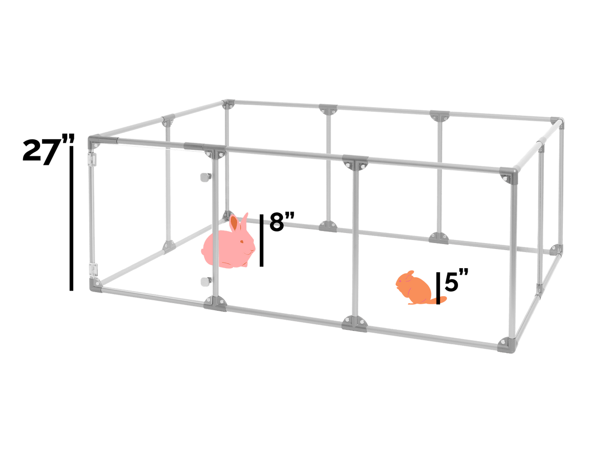27" Tall Large Lucidium Pet Pen, SILVER - (Unused Return)