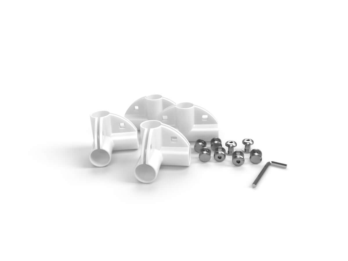 White connector kit - connectors, screws, and hex key