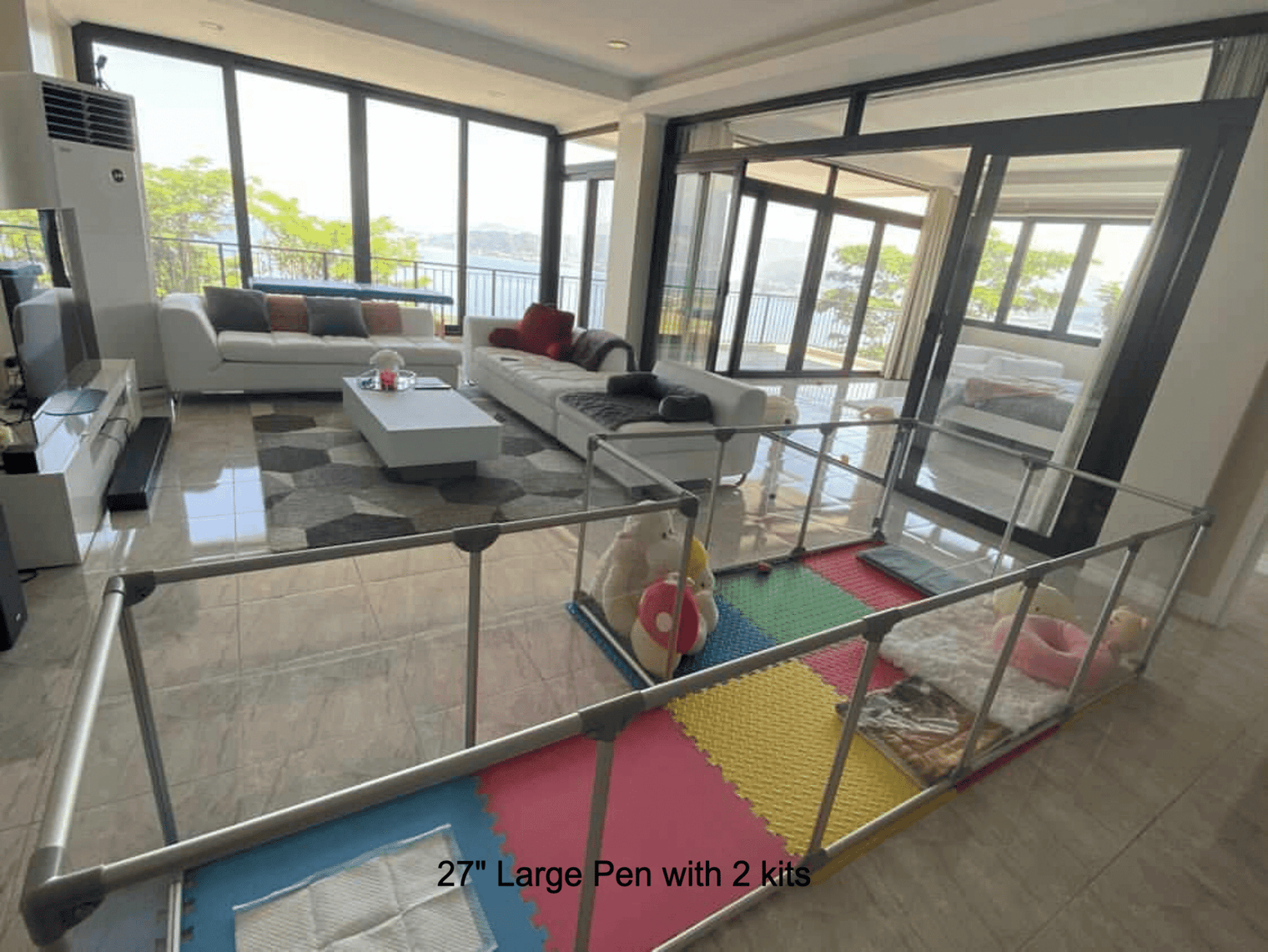 Lucidium Pen 36" Tall 2 ft. Add-On Kit, WHITE- (Unused Return)