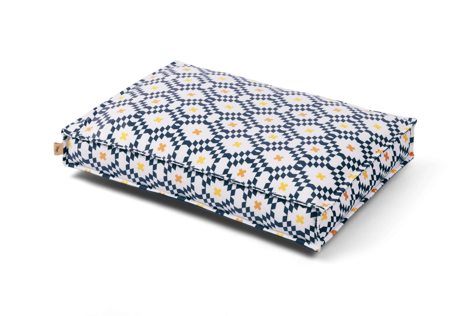 P.L.A.Y. Marina Boxy Bed in a rectangle shape with a contemporary striped design and durable, reversible cover for coordinated home décor.