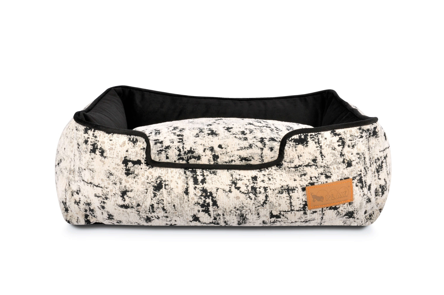 P.L.A.Y. Celestial Lounge Bed in Night Sky Black with elevated sides for pet comfort