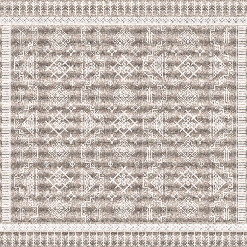 Murren vinyl mat with geometric pattern, perfect for adding style to your pet's space while ensuring durability.