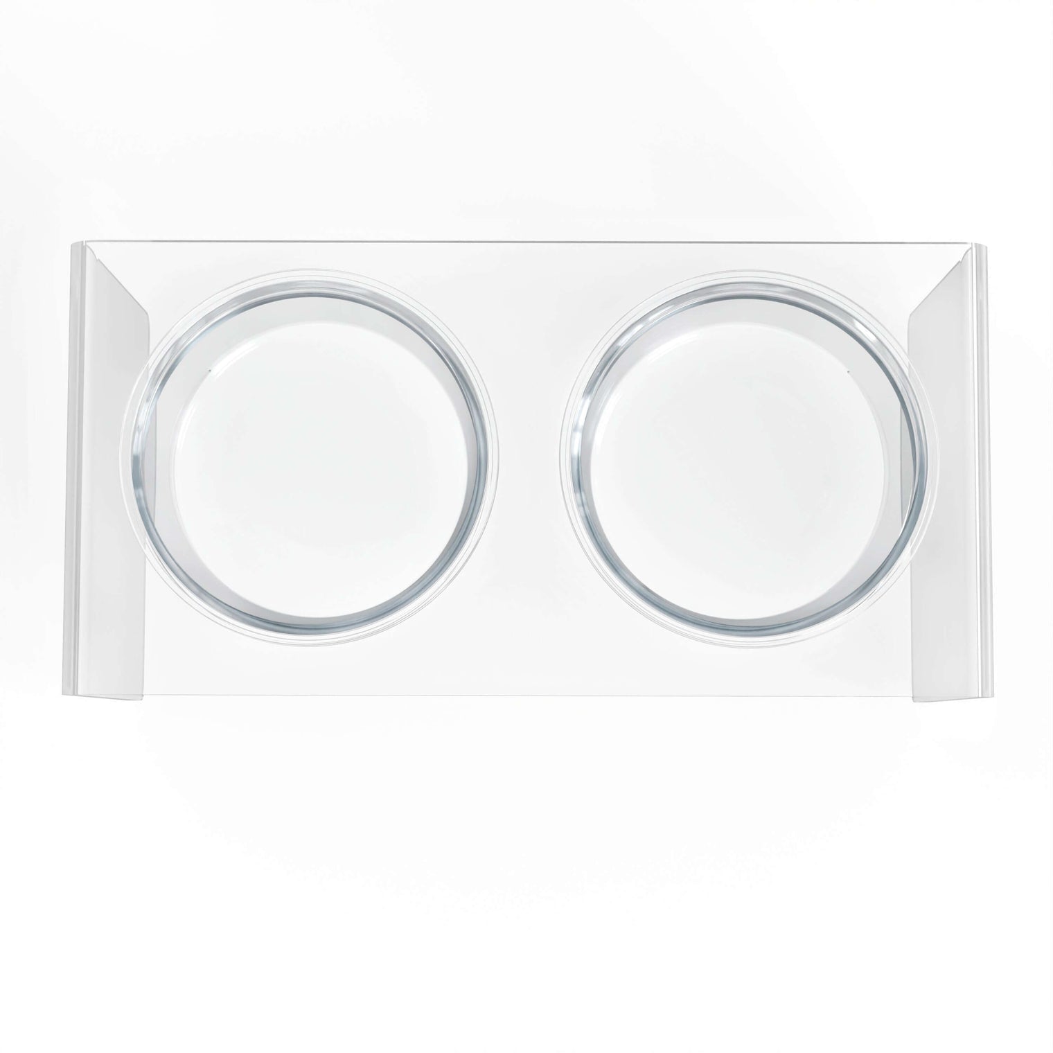 Modern Acrylic Glass Bowl Feeders, Standard Style, Double Bowl - (Unused Return)