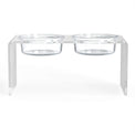 Modern Acrylic Glass Bowl Feeders, Standard Style, Double Bowl - (Unused Return)