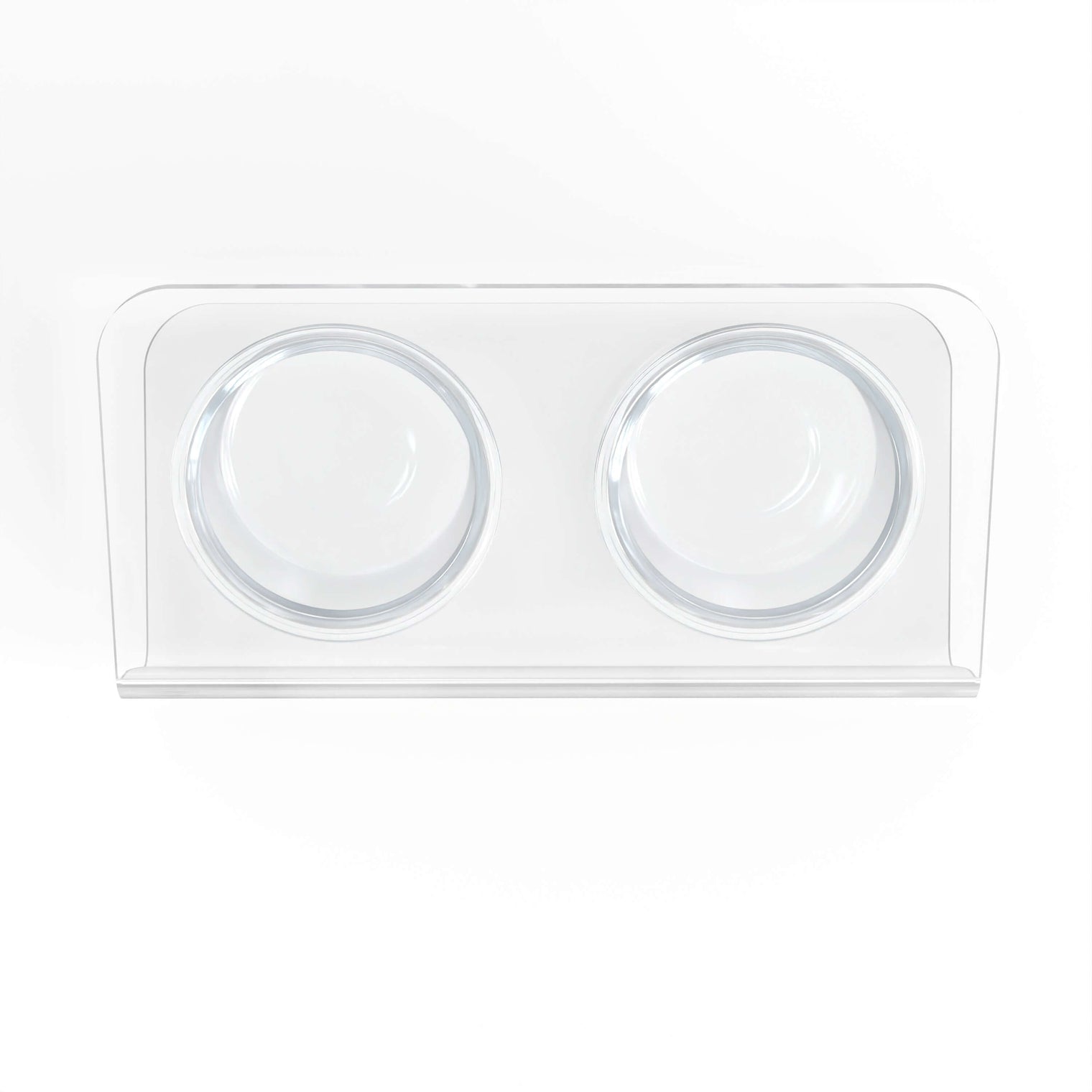 Modern Acrylic Glass Bowl Feeders, Angled Style, Double Bowl
