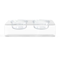 Modern Acrylic Glass Bowl Feeders, Angled Style, Double Bowl