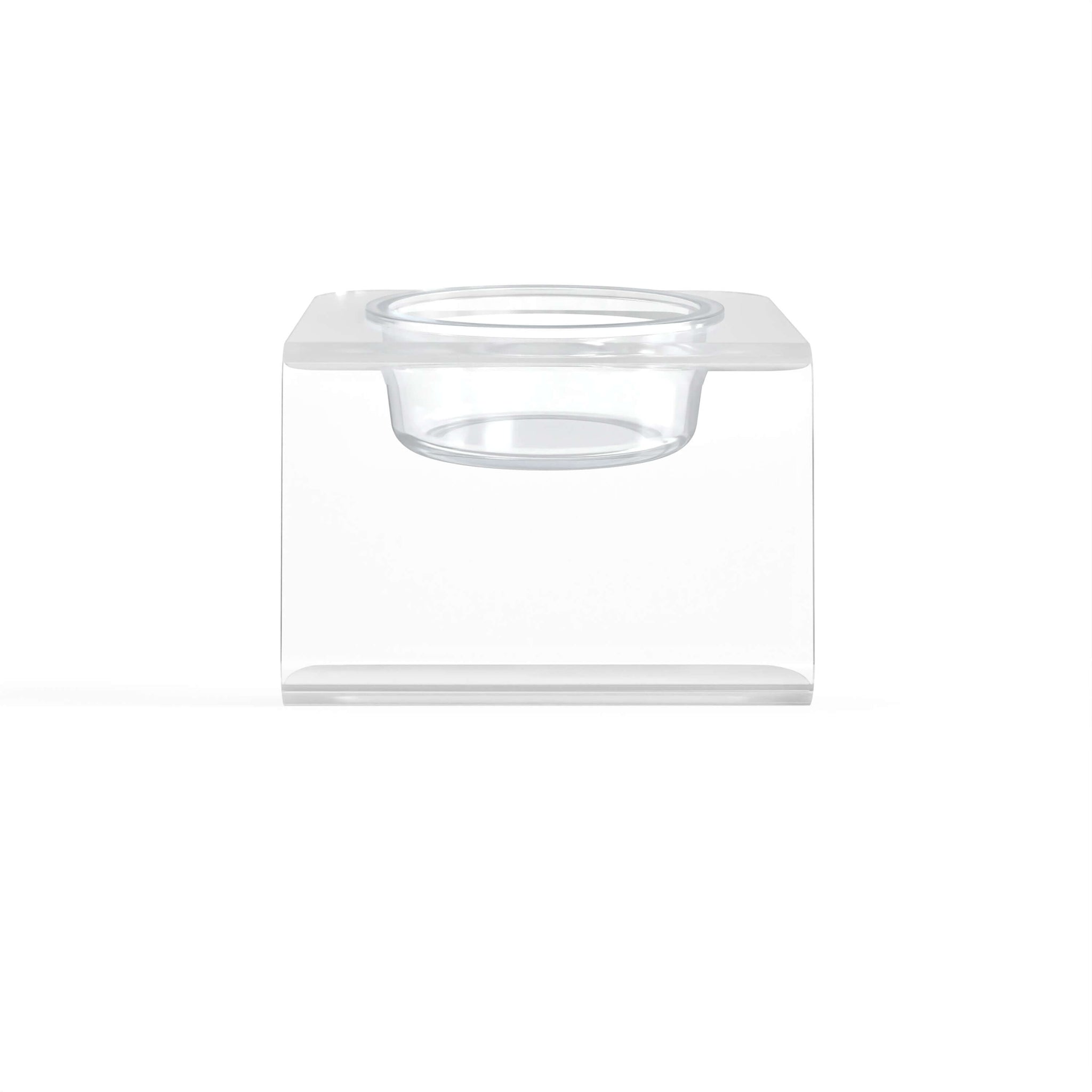 Modern Acrylic Glass Bowl Feeders, Angled Style, Single Bowl