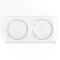 Modern Acrylic Glass Bowl Feeders, Angled Style, Double Bowl