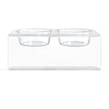 Modern Acrylic Glass Bowl Feeders, Angled Style, Double Bowl