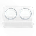 Modern Acrylic Glass Bowl Feeders, Angled Style, Double Bowl