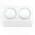Modern Acrylic Glass Bowl Feeders, Angled Style, Double Bowl - (Unused Return)