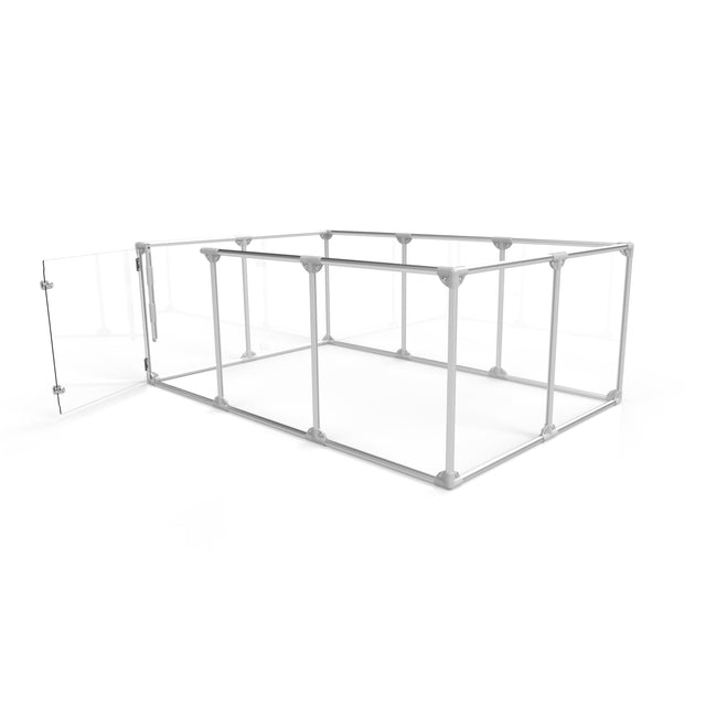 27" Tall Large Lucidium Pet Pen, SILVER (Unused Return)