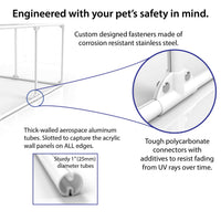 27" Tall Small Lucidium Pet Pen, SILVER - (Unused Return)