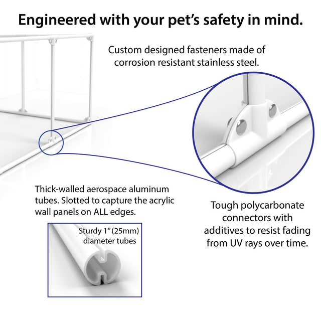 36" Tall Medium Lucidium Pet Pen, WHITE (Unused Return)