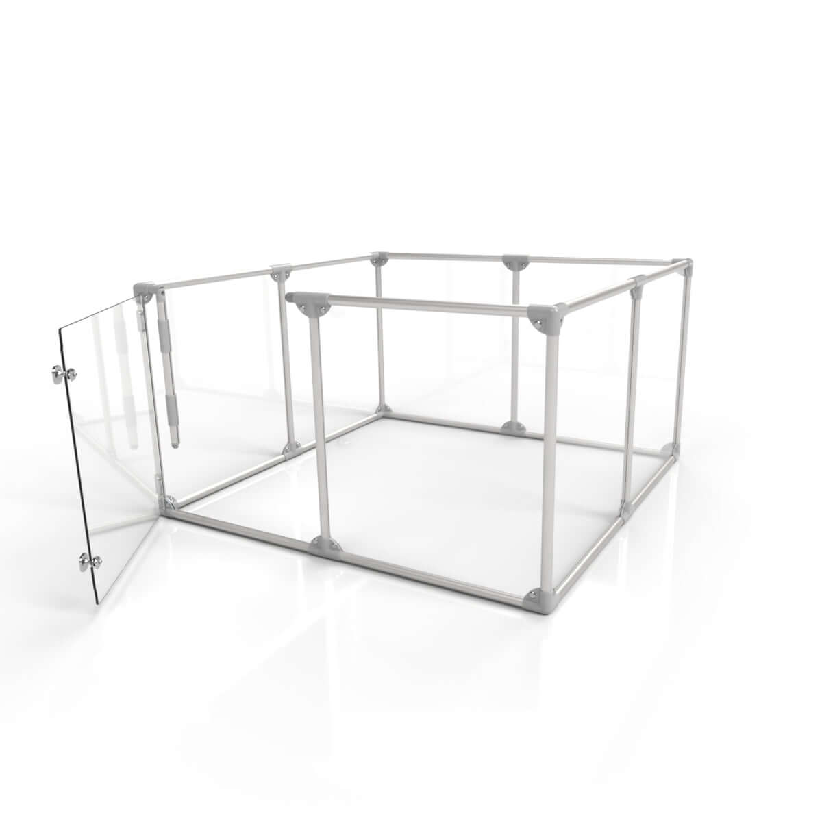  27 inch height medium dog pen in silver color