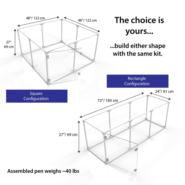 27" Tall Medium Lucidium Pet Pen, SILVER (Unused Return)