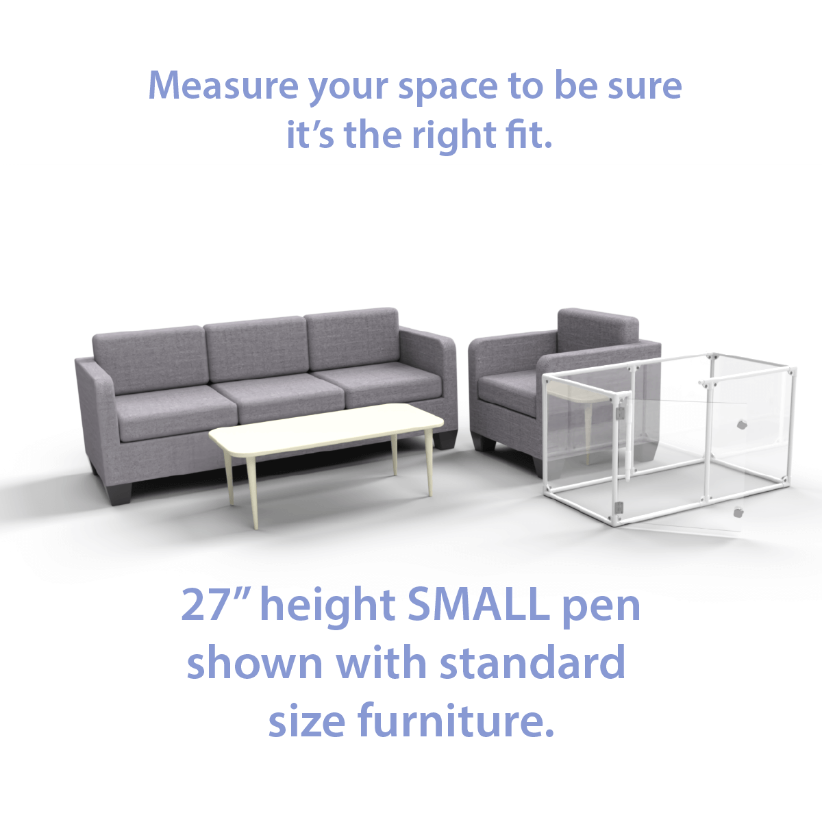 27" Tall Small Lucidium Pet Pen, GUNMETAL (Unused Return)