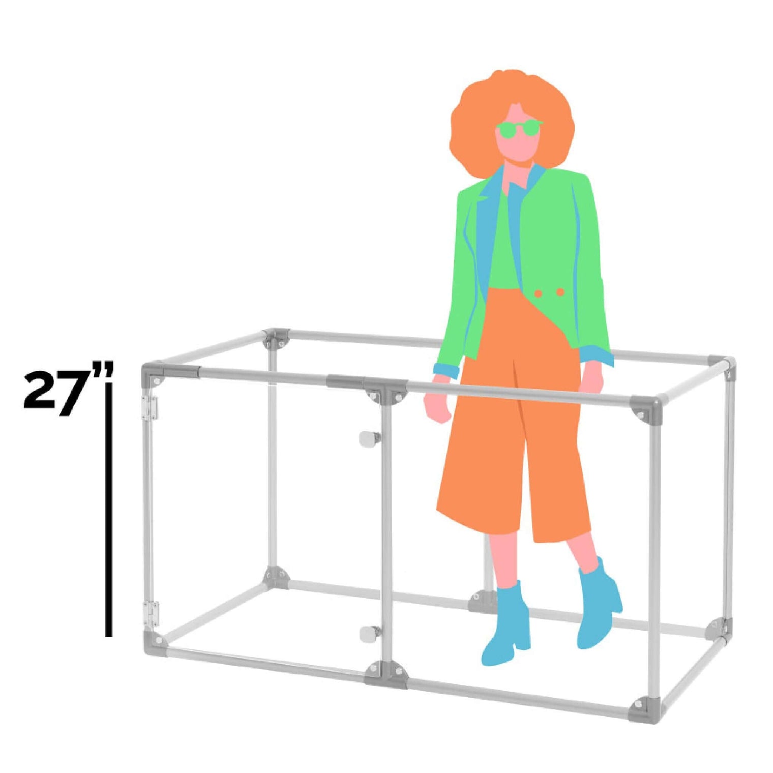 27" Tall Small Lucidium Pet Pen, WHITE (Unused Return)