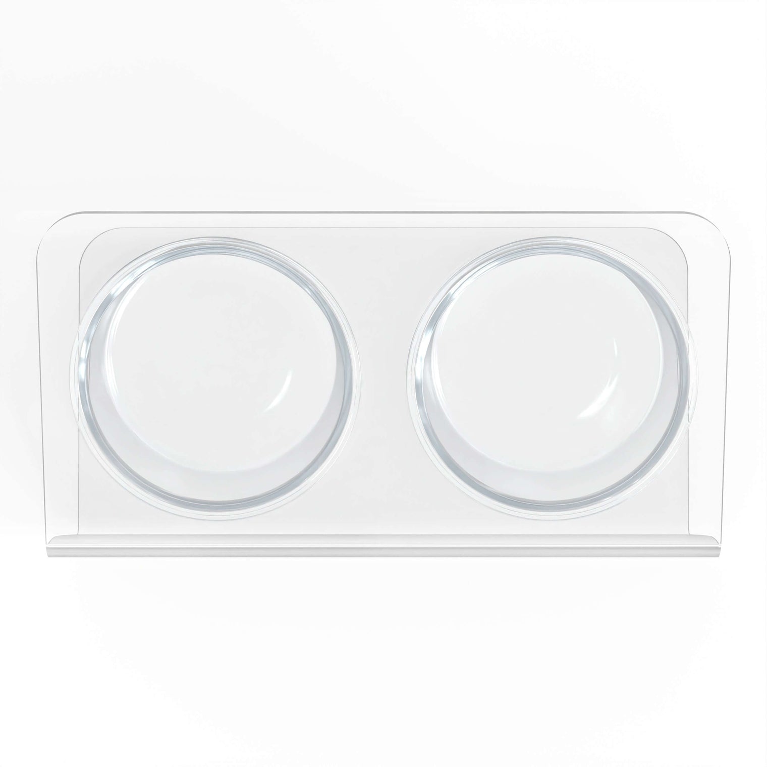 35% off! Modern Acrylic Glass Bowl Feeders, Angled Style, Double Bowl - (Unused Return)
