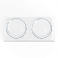 35% off! Modern Acrylic Glass Bowl Feeders, Angled Style, Double Bowl - (Unused Return)