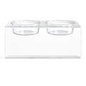 Modern Acrylic Glass Bowl Feeders, Angled Style, Double Bowl