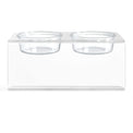 Modern Acrylic Glass Bowl Feeders, Angled Style, Double Bowl - (Unused Return)