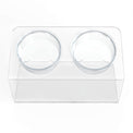 Modern Acrylic Glass Bowl Feeders, Angled Style, Double Bowl
