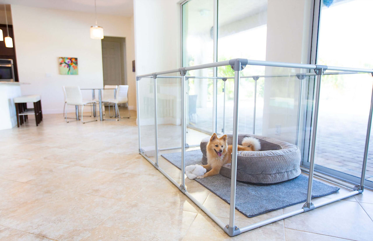 36" Tall Large Lucidium Pet Pen, SILVER - (Unused Return)