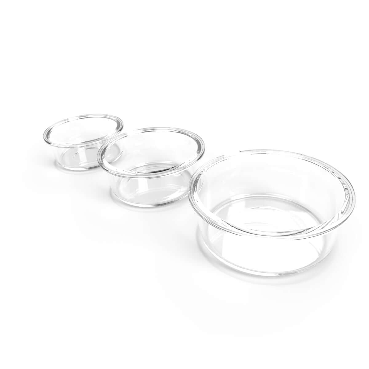 Replacement glass bowl for modern acrylic feeder stand
