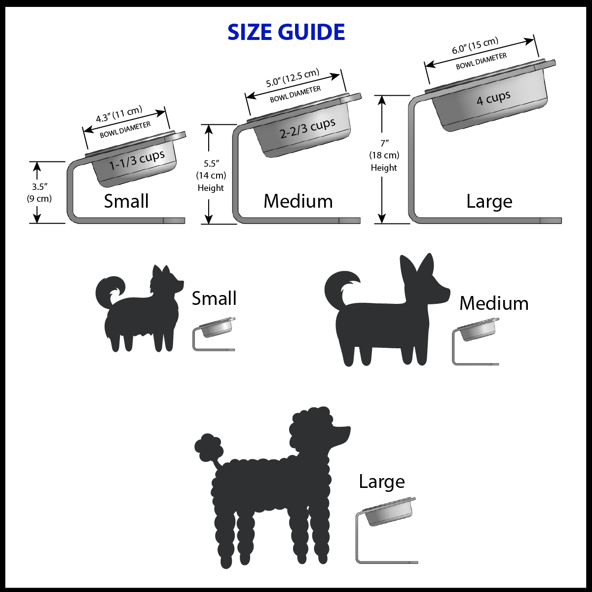 Modern Acrylic Glass Bowl Feeders, Angled Style, Double Bowl - (Unused Return)