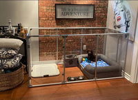 36" Tall Large Lucidium Pet Pen, SILVER - (Unused Return)
