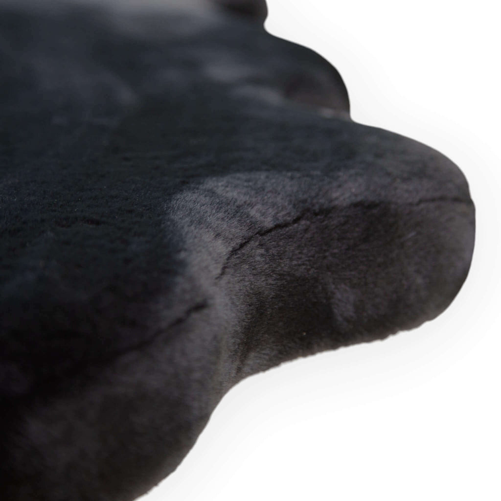 Detail of faux fur on Hide shaped pet bed