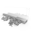 Lucidium Pen 36" Tall 1 ft. Add-On Kit, SILVER - (Unused Return)
