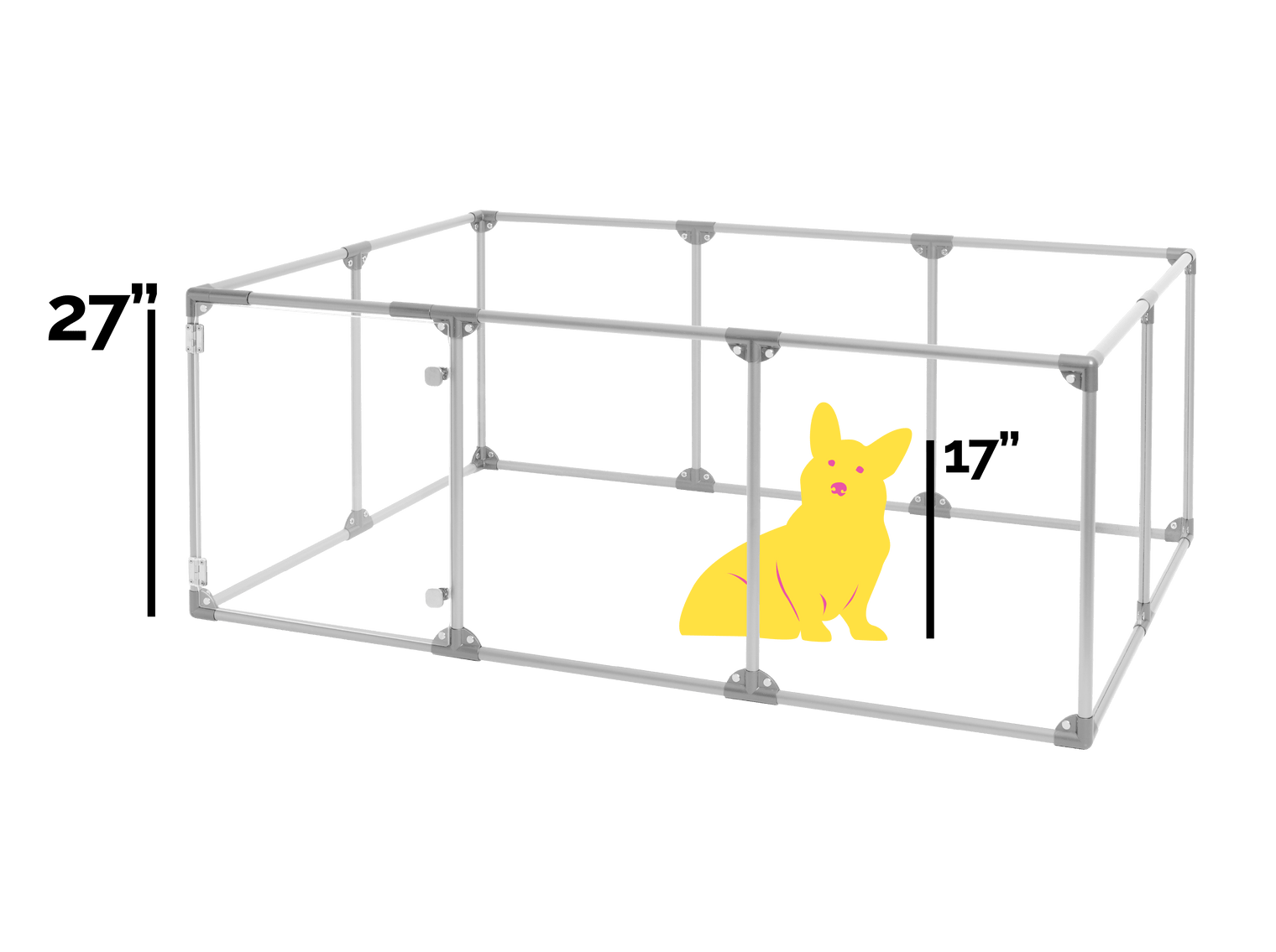 27" Tall Large Lucidium Pet Pen, GUNMETAL - (Unused Return)