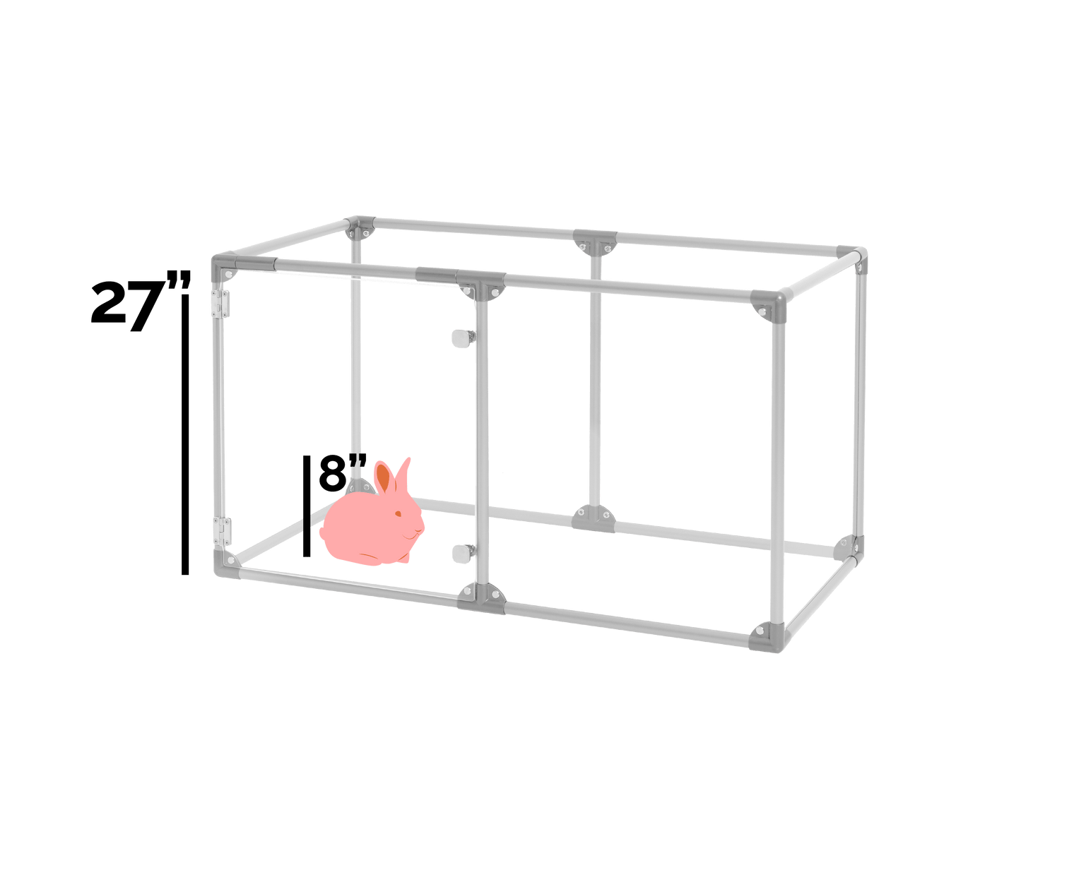 27" Tall Small Lucidium Pet Pen, SILVER - (Unused Return)