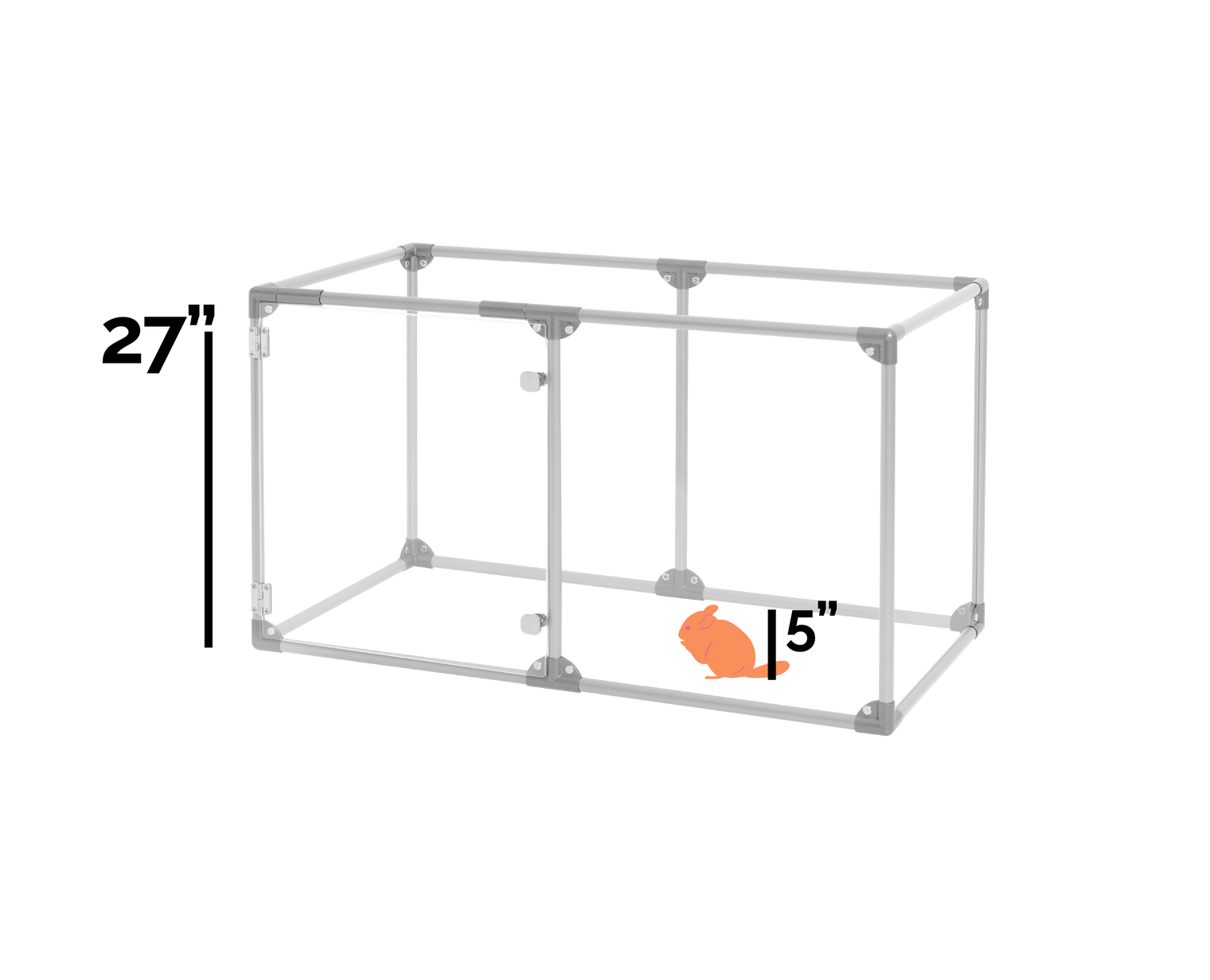 27" Tall Small Lucidium Pet Pen, SILVER - (Unused Return)