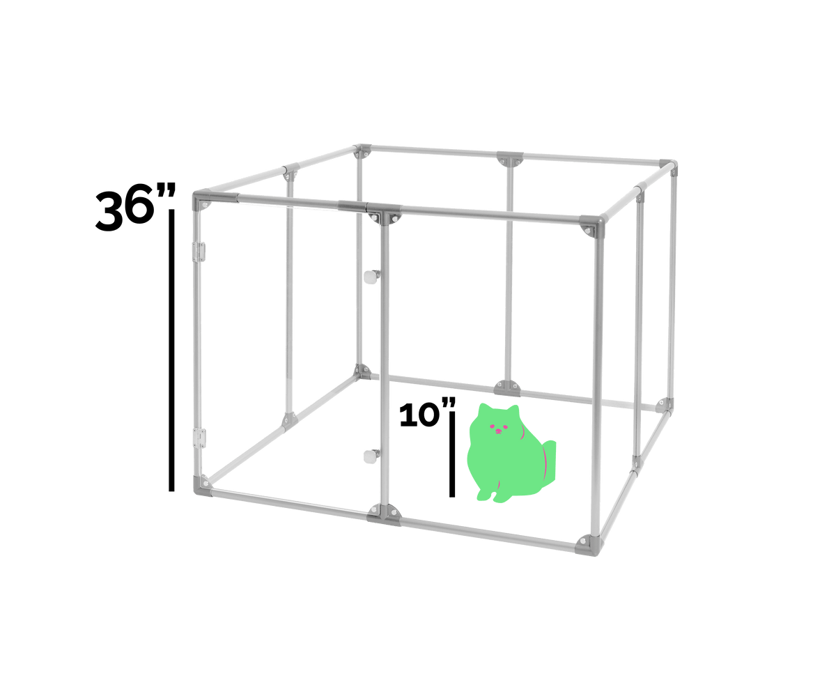 36" Tall Medium Lucidium Pet Pen, SILVER - (Unused Return)