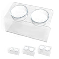 35% off! Modern Acrylic Glass Bowl Feeders, Angled Style, Double Bowl - (Unused Return)
