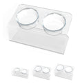 Modern Acrylic Glass Bowl Feeders, Angled Style, Double Bowl, MEDIUM - (Unused Return)