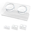 Modern Acrylic Glass Bowl Feeders, Angled Style, Double Bowl, SMALL - (Unused Return)