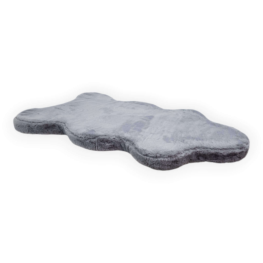 Grey Hide shaped pet bed - side view