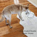 Modern Acrylic Glass Bowl Feeders, Angled Style, Single Bowl, SMALL - (Unused Return)