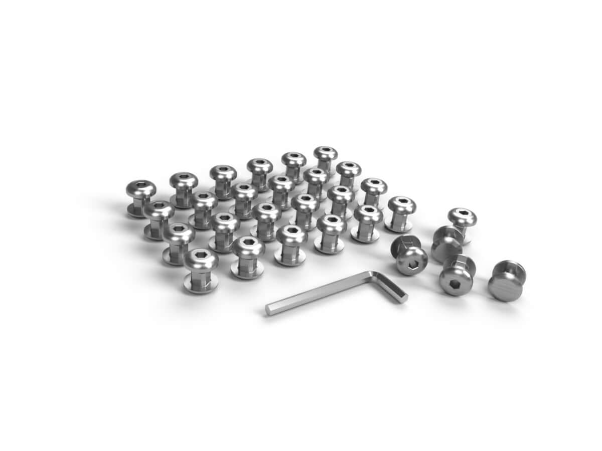 Set of 29 panel screws with hex key