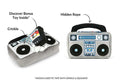 80s Classic Toy Set plush boom box dog toy with hidden rope and bonus toy inside, featuring crinkle function and squeaker.