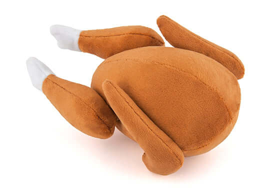 Plush turkey dog toy from P.L.A.Y. Holiday Classic Toy Set, perfect for festive pet play during the holiday season.